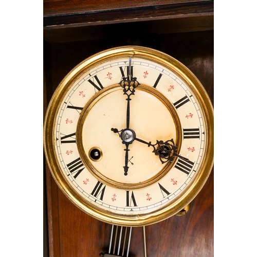 970 - An Art Noveau Vienna Regulator wall clock, approx 68cm long overall