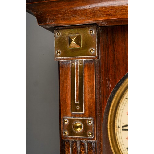 970 - An Art Noveau Vienna Regulator wall clock, approx 68cm long overall