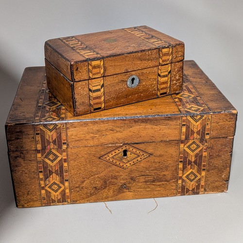 540 - Two inlaid Victorian boxes Tunbridge style