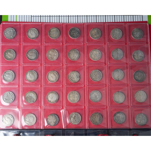 313A - A collection of coins, mainly silverAn album of 19th and 20th century mostly British silver coins, i... 