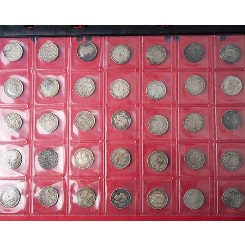 313A - A collection of coins, mainly silverAn album of 19th and 20th century mostly British silver coins, i... 