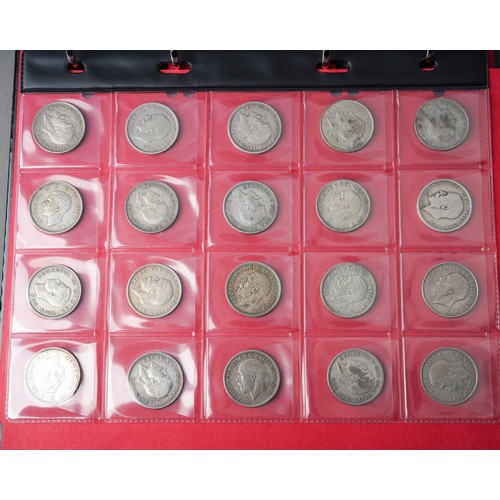 313A - A collection of coins, mainly silverAn album of 19th and 20th century mostly British silver coins, i... 