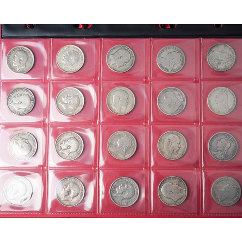 313A - A collection of coins, mainly silverAn album of 19th and 20th century mostly British silver coins, i... 