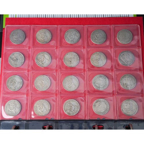 313A - A collection of coins, mainly silverAn album of 19th and 20th century mostly British silver coins, i... 