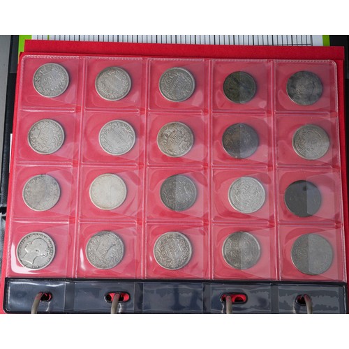 313A - A collection of coins, mainly silverAn album of 19th and 20th century mostly British silver coins, i... 