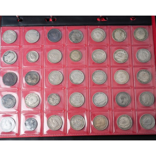 313A - A collection of coins, mainly silverAn album of 19th and 20th century mostly British silver coins, i... 