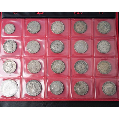 313A - A collection of coins, mainly silverAn album of 19th and 20th century mostly British silver coins, i... 