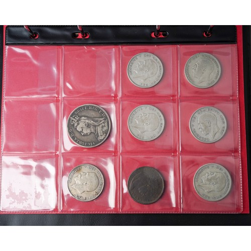 313A - A collection of coins, mainly silverAn album of 19th and 20th century mostly British silver coins, i... 