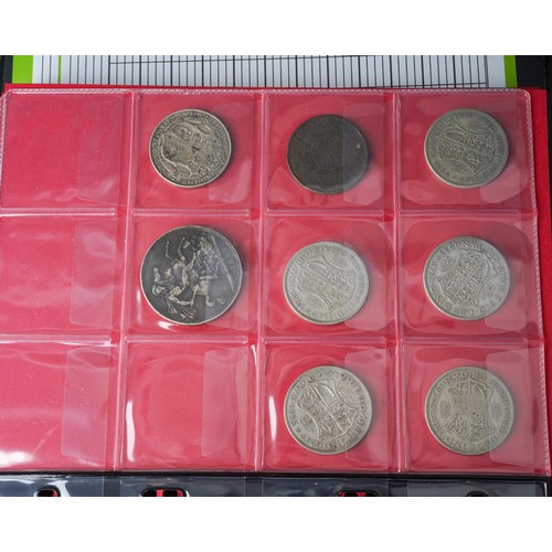 313A - A collection of coins, mainly silverAn album of 19th and 20th century mostly British silver coins, i... 