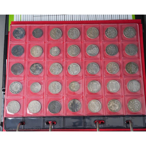 313A - A collection of coins, mainly silverAn album of 19th and 20th century mostly British silver coins, i... 