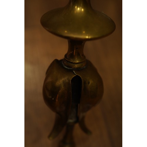 973 - Arts & Crafts art nouveau  brass ceiling light in manner of W.A.S Benson, total height approx 75 cm ... 