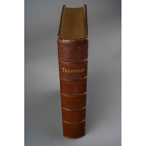 12 - Works of Alfred L Tennyson 1889 with gilt page ends. Full leather with spines.