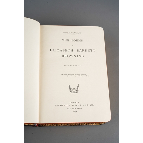 13 - Poems of Elizabeth B Browning 1896 gilt page ends - Frederick Warne & Company 1st Edition