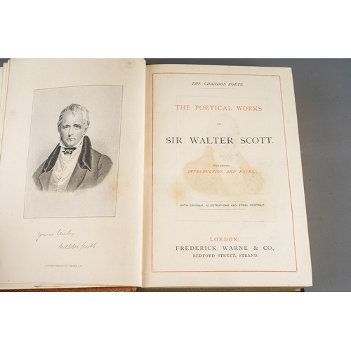 19 - Scotts Poetical Works - Scott 1886 - Calf Leather Bath Girls School Gilt Badge