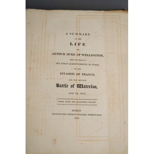 21 - Summary of the Life of Arthur Duke of Wellington 1816 With fold out map