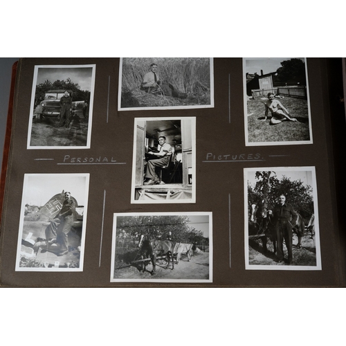 76 - Two original WW2 RAF photo albums taken in Germany in 1945 by Sgt D Richards of 5488K Mobile Signals... 