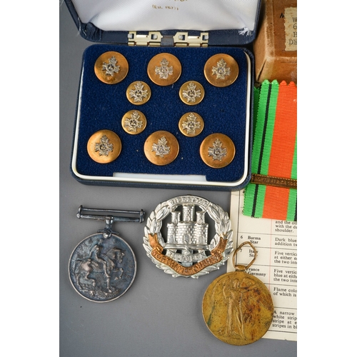 77 - WWII medals to include: 
1. O.H.M.S box addressed to  W R Bamber Esq including The Africa Star and r... 