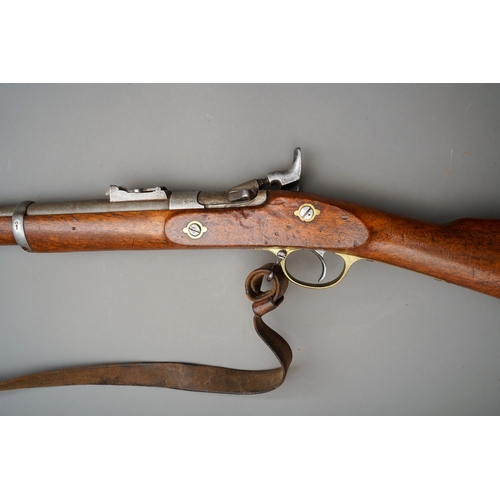 84 - 5773 3 band Snider Enfield rifle, stamped BSA, dated 1871, Butt plate engraved, military markings