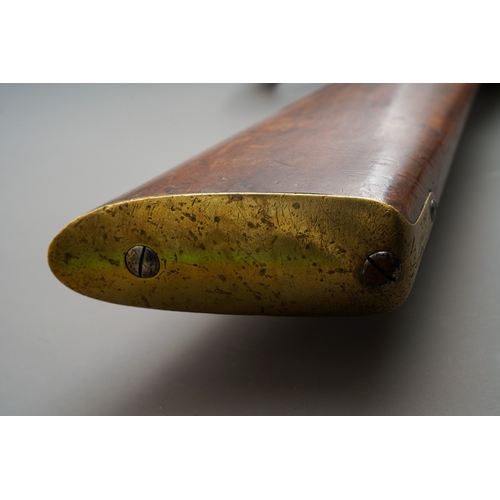 84 - 5773 3 band Snider Enfield rifle, stamped BSA, dated 1871, Butt plate engraved, military markings