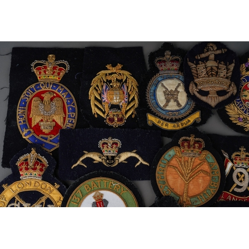 91 - A collection of Veterans Wire Bullion Embroidered Blazer badges, Royal Navy, Army and RAF. To includ... 