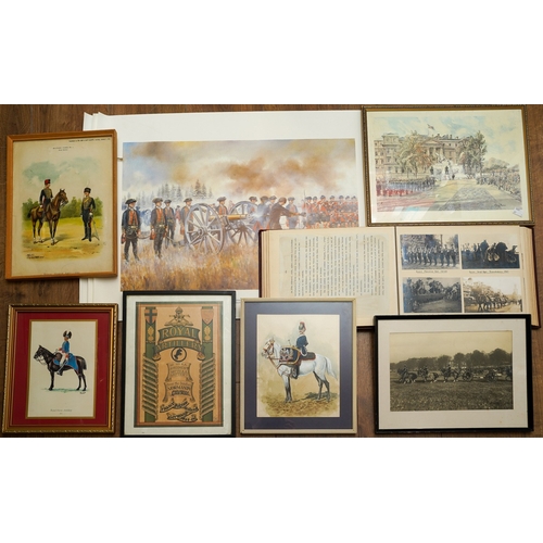 98 - A large quantity of framed and unframed prints and photographs all featuring the Royal Artillery. On... 