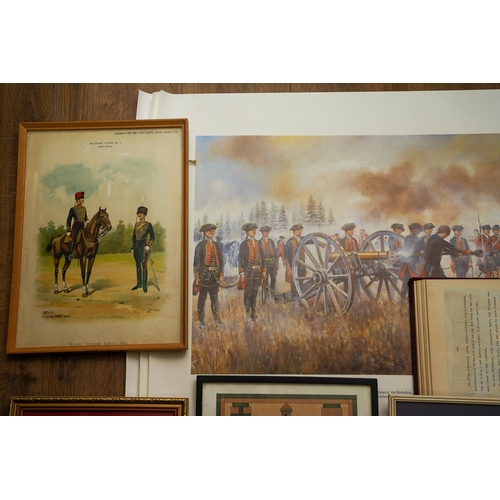 98 - A large quantity of framed and unframed prints and photographs all featuring the Royal Artillery. On... 