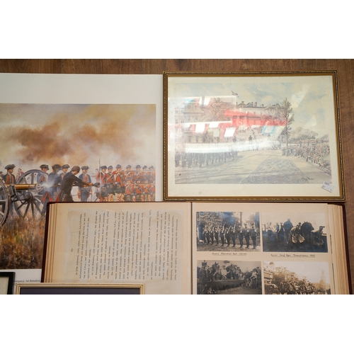 98 - A large quantity of framed and unframed prints and photographs all featuring the Royal Artillery. On... 