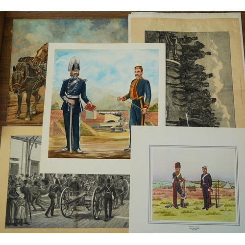 98 - A large quantity of framed and unframed prints and photographs all featuring the Royal Artillery. On... 