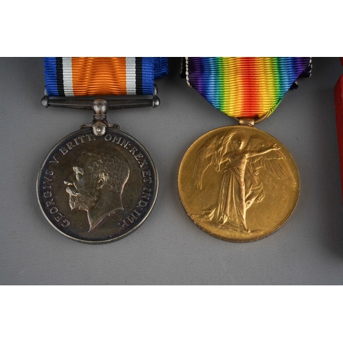 107 - WW1 British War and Victory Medal to S-19301 Pte EH Kerrison, Rifle Brigade. Complete with original ... 