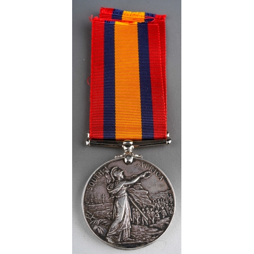 111 - Queens South Africa Medal. No clasps and suspension replaced. Name erased and renamed to 