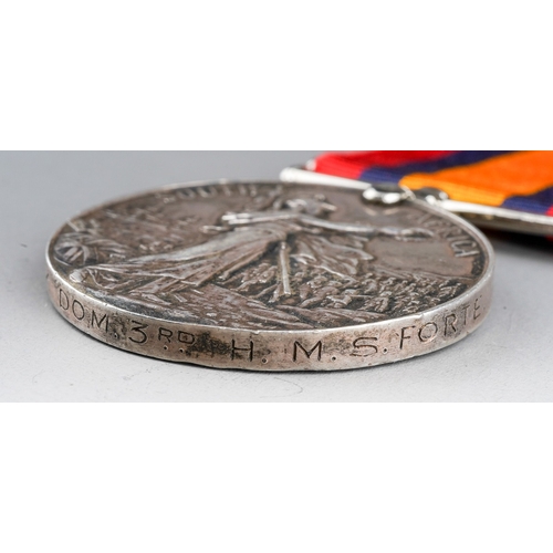 111 - Queens South Africa Medal. No clasps and suspension replaced. Name erased and renamed to 