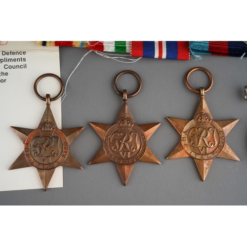 131 - WW2 British Medal Group comprising of 1939-45 Star, Africa Star, Italy Star, Defence Medal and War M... 