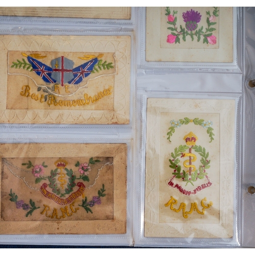 147 - WW1 British Sweetheart Embroidered Postcard Collection comprising of over 130 cards, many of which a... 