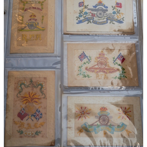 147 - WW1 British Sweetheart Embroidered Postcard Collection comprising of over 130 cards, many of which a... 