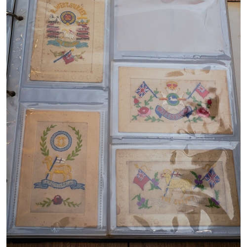 147 - WW1 British Sweetheart Embroidered Postcard Collection comprising of over 130 cards, many of which a... 