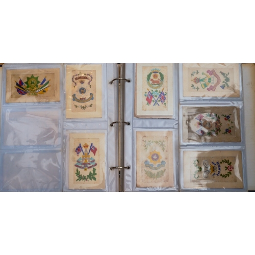 147 - WW1 British Sweetheart Embroidered Postcard Collection comprising of over 130 cards, many of which a... 