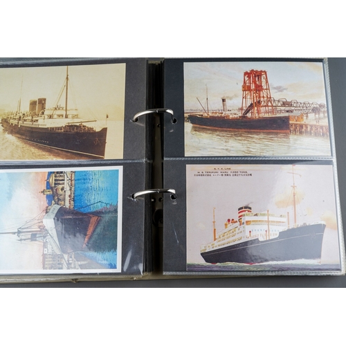 153 - A collection of over 100 Postcards of Ships and Shipping Line interest to include P&O Line, Cunard, ... 