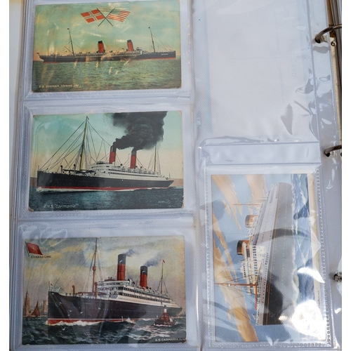 155 - A collection of Steam Shipping interest postcards to include Cunard, White Star Line, P&O Line, RMS ... 