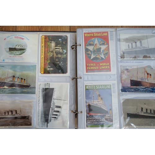 156 - White Star Line and RMS Titantic Shipping Interest Collection comprising of two large albums of Post... 