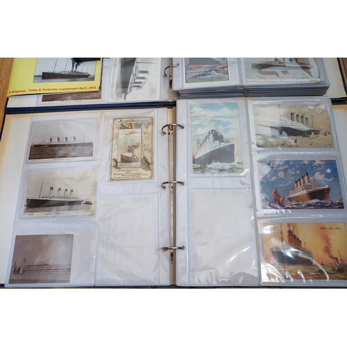 156 - White Star Line and RMS Titantic Shipping Interest Collection comprising of two large albums of Post... 