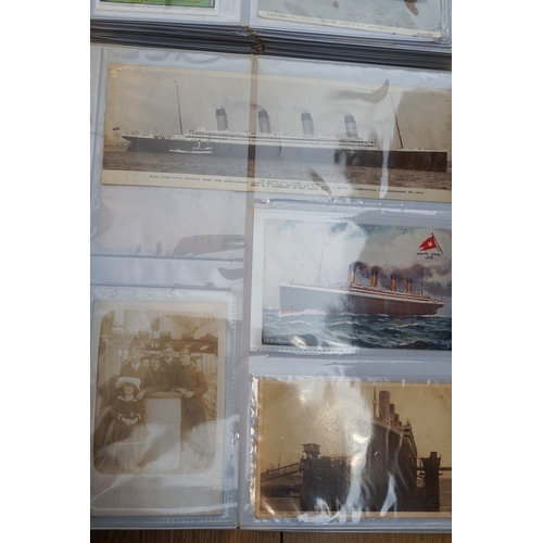 156 - White Star Line and RMS Titantic Shipping Interest Collection comprising of two large albums of Post... 