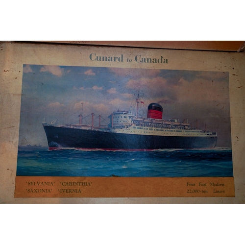 160 - Collection of advertising cardboard posters for Cunard for Canada, Cunard \rms Queen Elizabeth, Fish... 