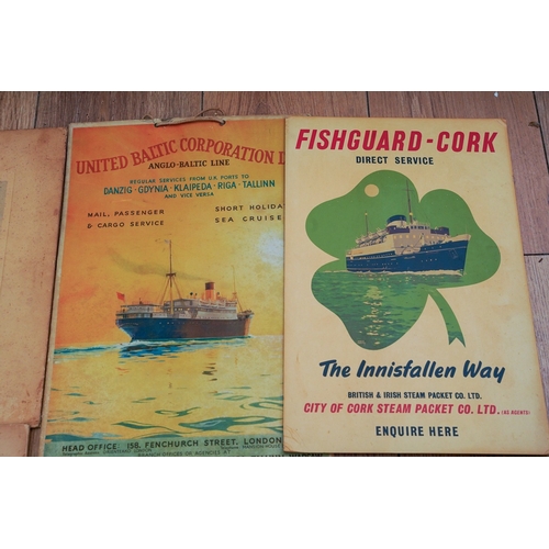 160 - Collection of advertising cardboard posters for Cunard for Canada, Cunard \rms Queen Elizabeth, Fish... 