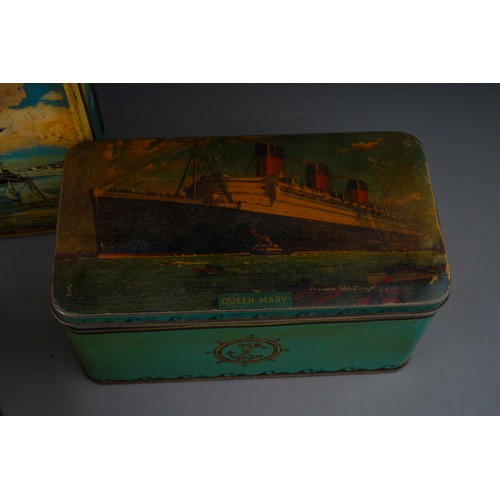 170 - Four vintage tins, two of nautical interest featuring 