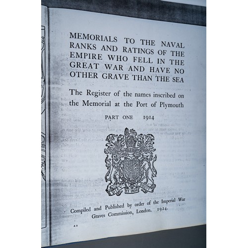 172 - Two folders containing bound facsimile copies of the 1924  Memorials to the Naval Ranks And Ratings ... 