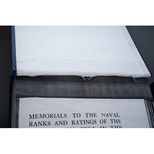 172 - Two folders containing bound facsimile copies of the 1924  Memorials to the Naval Ranks And Ratings ... 