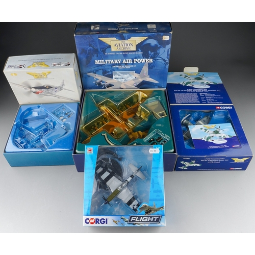 191 - Three boxed Corgi aircraft models, comprising Flight CC99304 Mustang P51, Aviation Archive World War... 