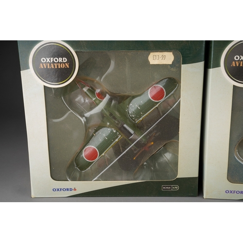 199 - Six boxed Oxford Aviation Front line Fighters 1:72 scale die-cast models, comprising Ki-84, Curtiss ... 