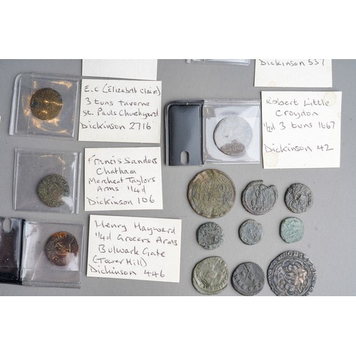 218 - A collection of fourteen 17th century trade tokens, comprising Thomas Enfield in Mercy Lane, Canterb... 