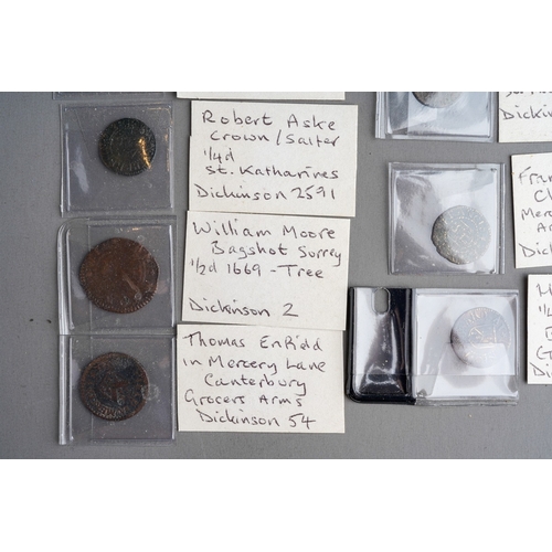 218 - A collection of fourteen 17th century trade tokens, comprising Thomas Enfield in Mercy Lane, Canterb... 